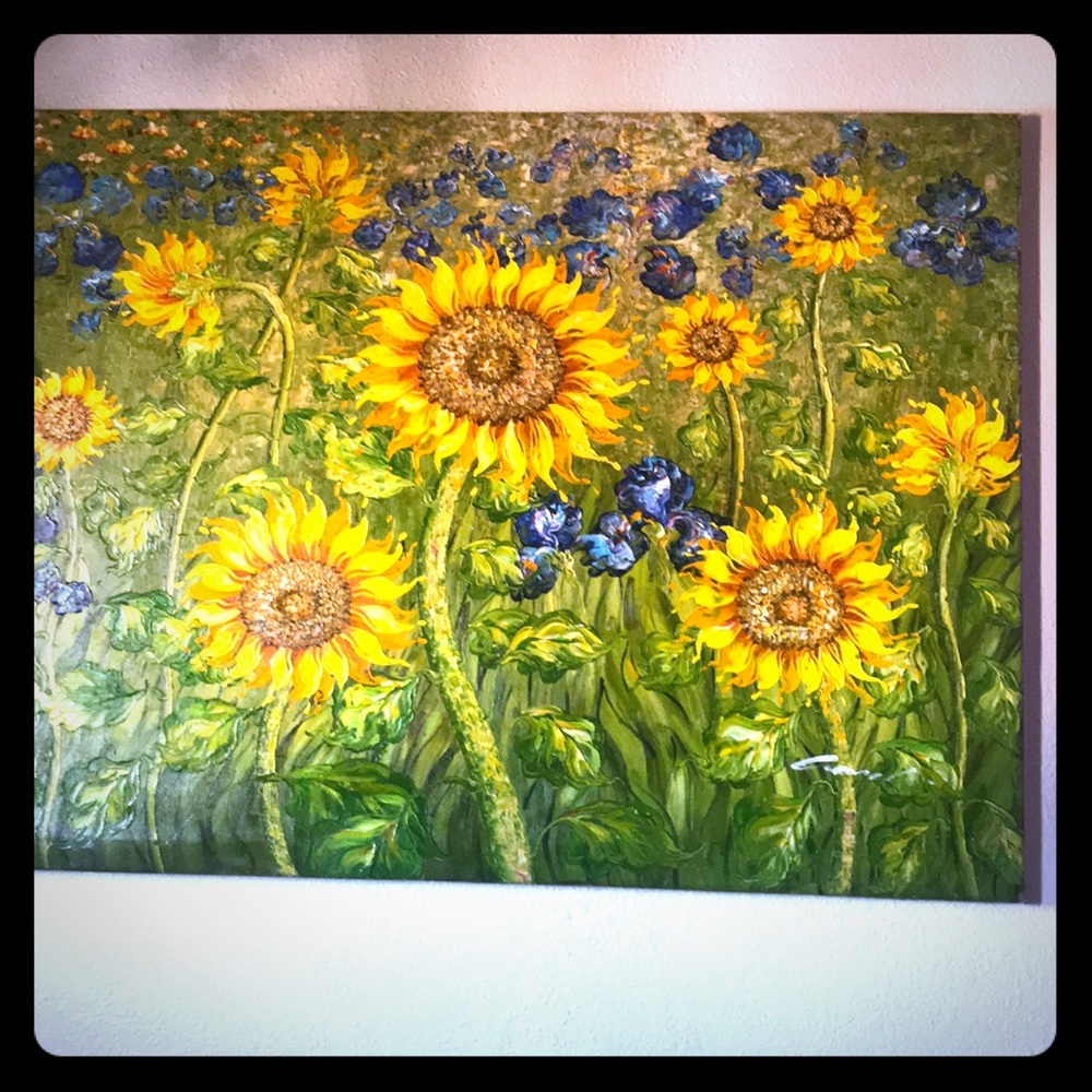 Large sunflower oil painting